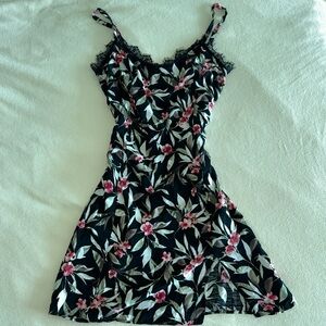 Floral Black and Pink Dress